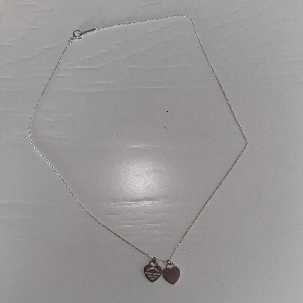 Real tiffany Double Heart Tag Pendant never worn